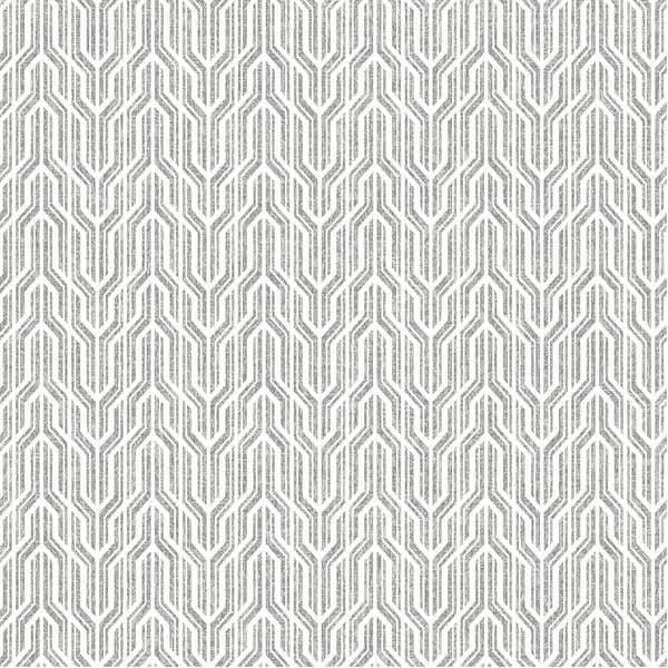 Manhattan Comfort Oakland, Vinyl Art Deco In White And Silver Wallpaper, 205 In X 33 Ft = 56 Sq Ft Oakland - main